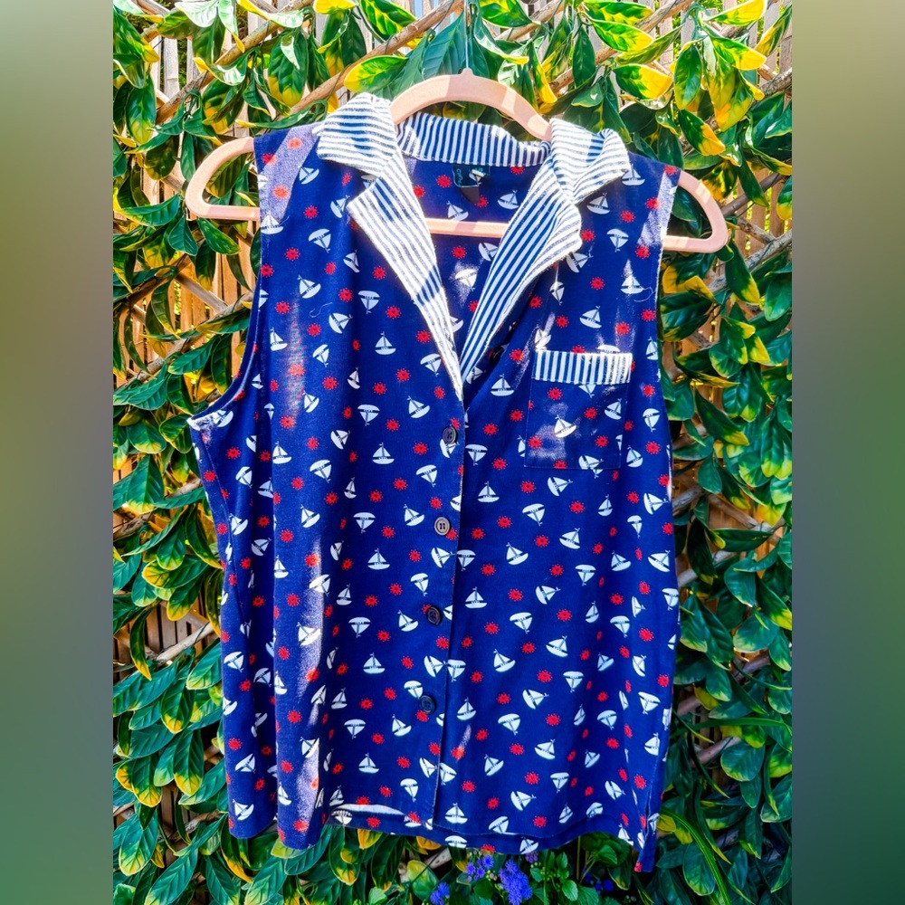 🔹4/$25- Cynthia Rowley Nautical‎ Print Sleeveless Top